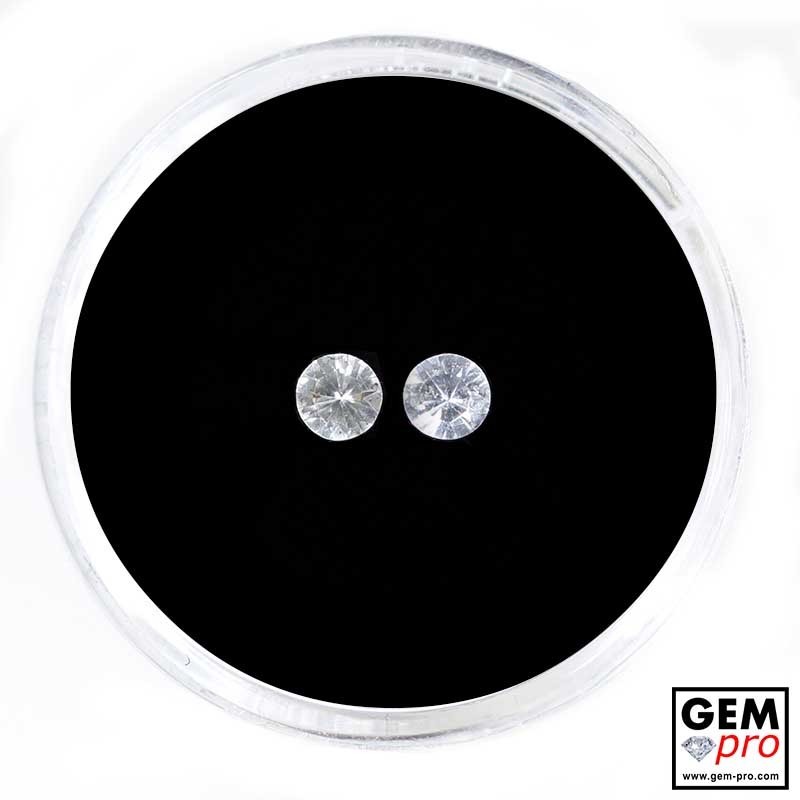 White Colorless Sapphire Calibrated Pair 2 Pcs Round 3 x 2 mm 0.4 ctw. from Madagascar White Colorless Sapphire Calibrated Pair 2 Pcs Round 3 x 2 mm 0.4 ctw. from Madagascar